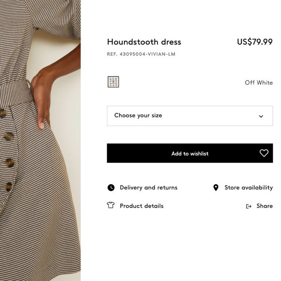 🦋 Mango Houndstooth Button Dress - Picture 7 of 7